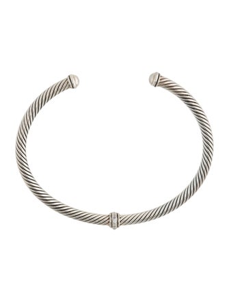 David Yurman Diamond Cable Flex Cuff Bracelet