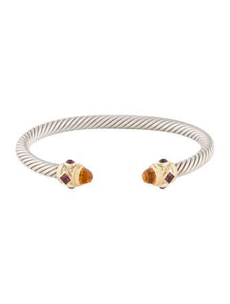 David Yurman Citrine & Rhodolite Renaissance Cuff Bracelet