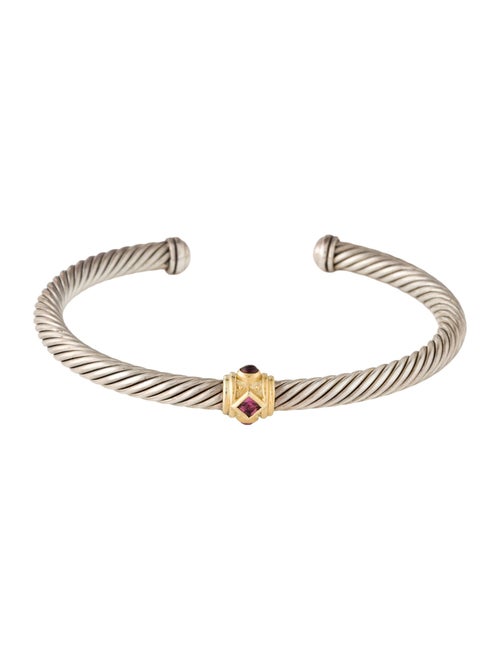 David Yurman Tourmaline & Rhodolite Renaissance Station Cuff