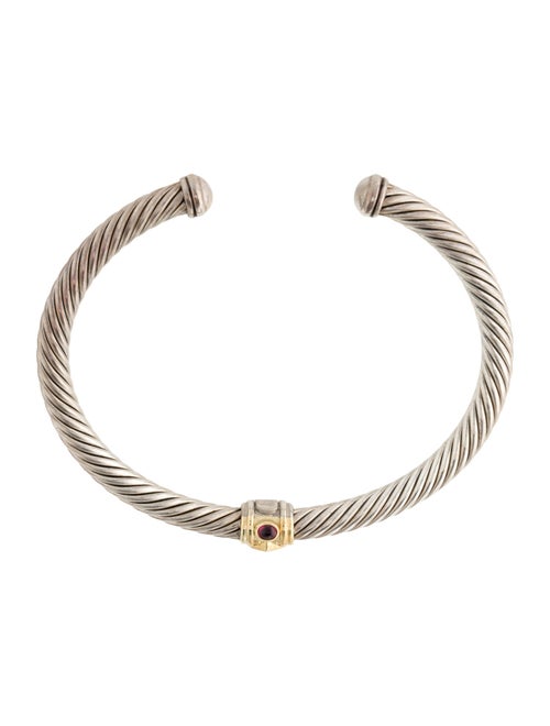 David Yurman Tourmaline & Rhodolite Renaissance Station Cuff