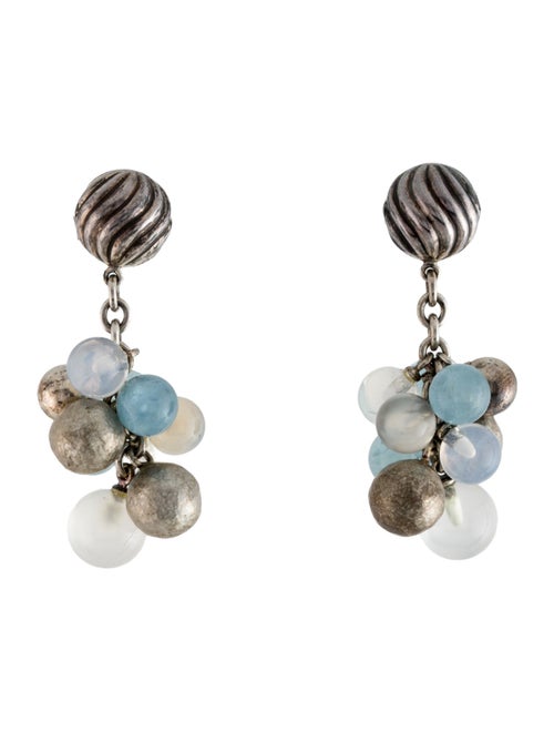 David Yurman Aquamarine, Chalcedony & Quartz Drop Earrings