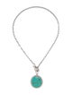 David Yurman Mother of Pearl, Turquoise & Diamond Reversible Pendant Toggle Necklace