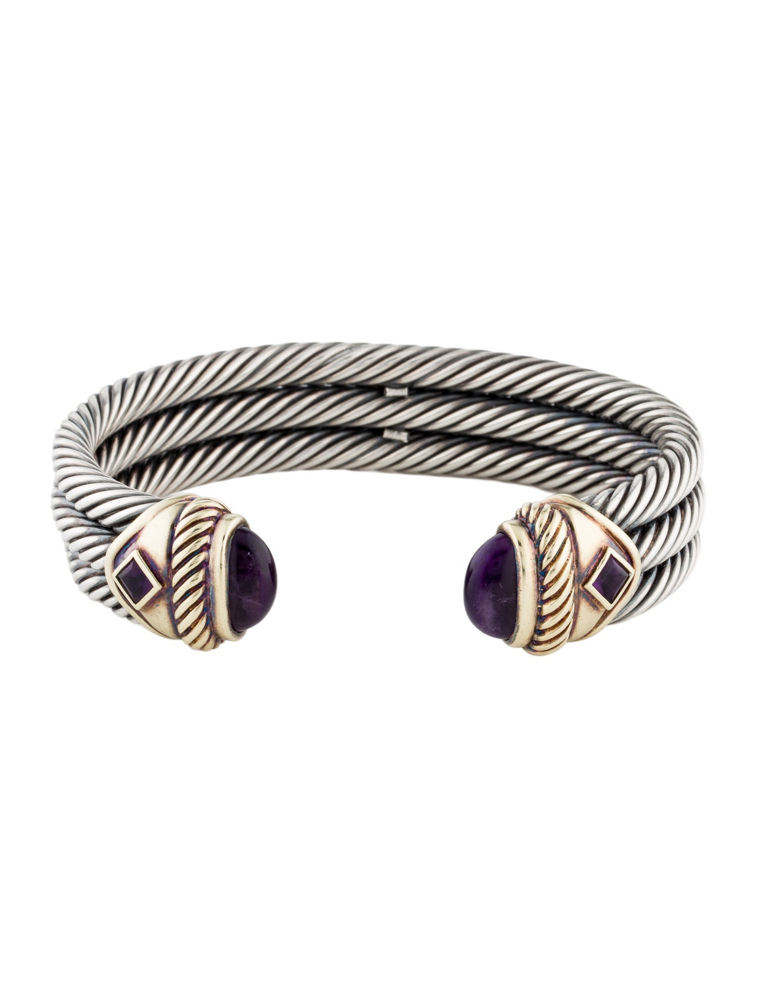 David Yurman Amethyst Triple Cable Bracelet