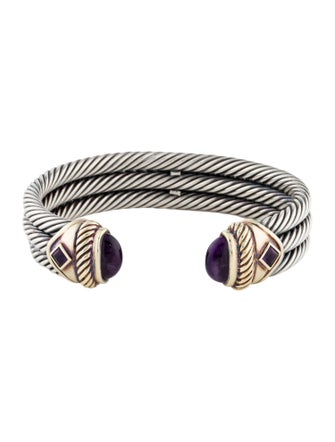 David Yurman Amethyst Triple Cable Bracelet