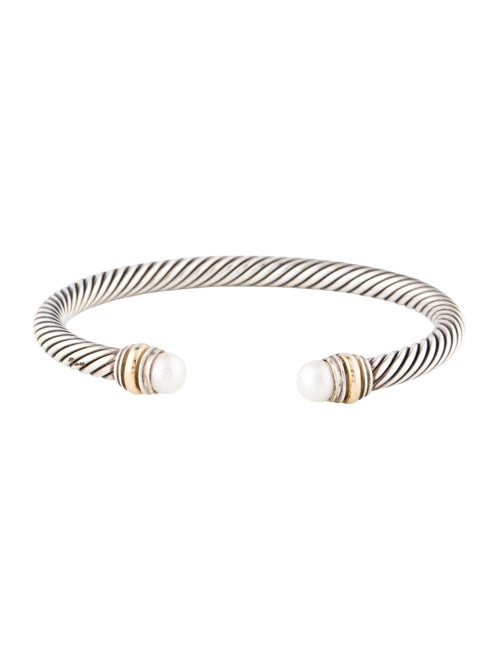 David Yurman Two-Tone Pearl Classic Cable Bracelet