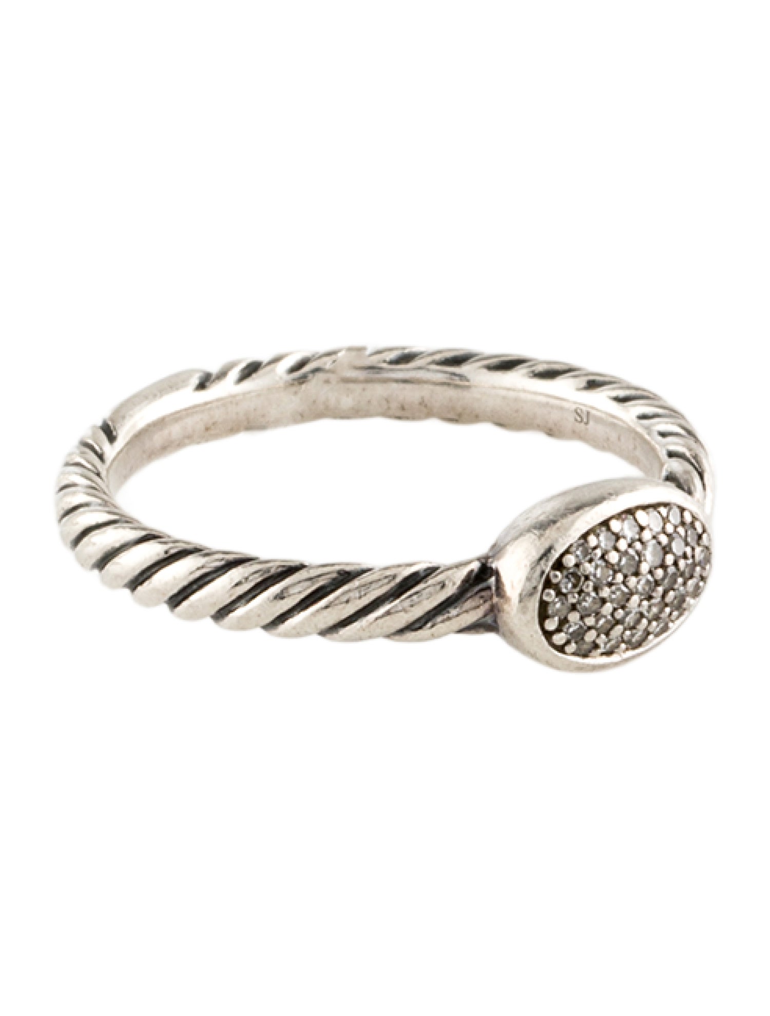 David Yurman Diamond Oval Stack Ring