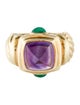 David Yurman 14K Amethyst & Emerald Renaissance Ring