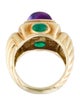 David Yurman 14K Amethyst & Emerald Renaissance Ring