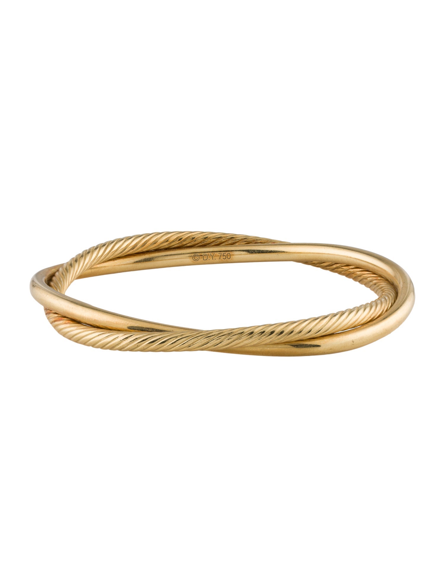 David Yurman 18K Cable Crossover Bangle Bracelet