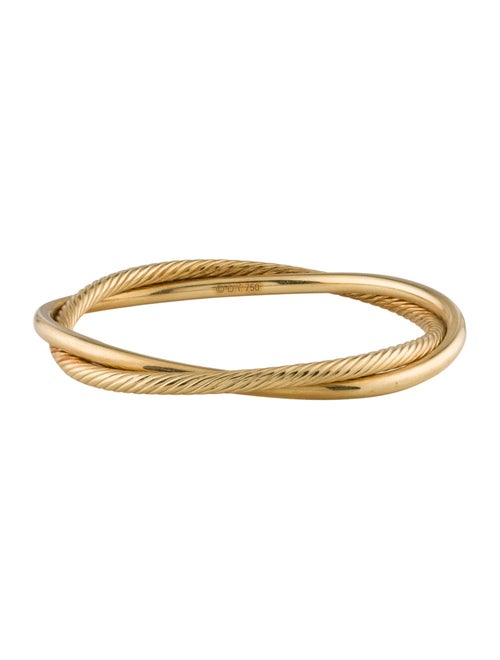 David Yurman 18K Cable Crossover Bangle Bracelet