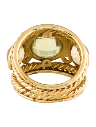 David Yurman 18K Citrine & Quartz Renaissance Ring