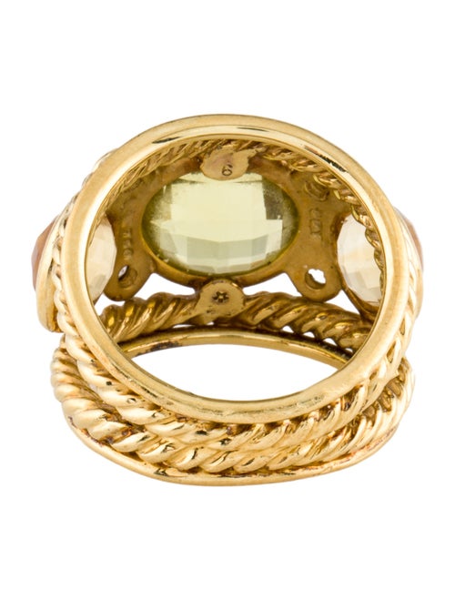 David Yurman 18K Citrine & Quartz Renaissance Ring
