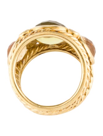 David Yurman 18K Citrine & Quartz Renaissance Ring
