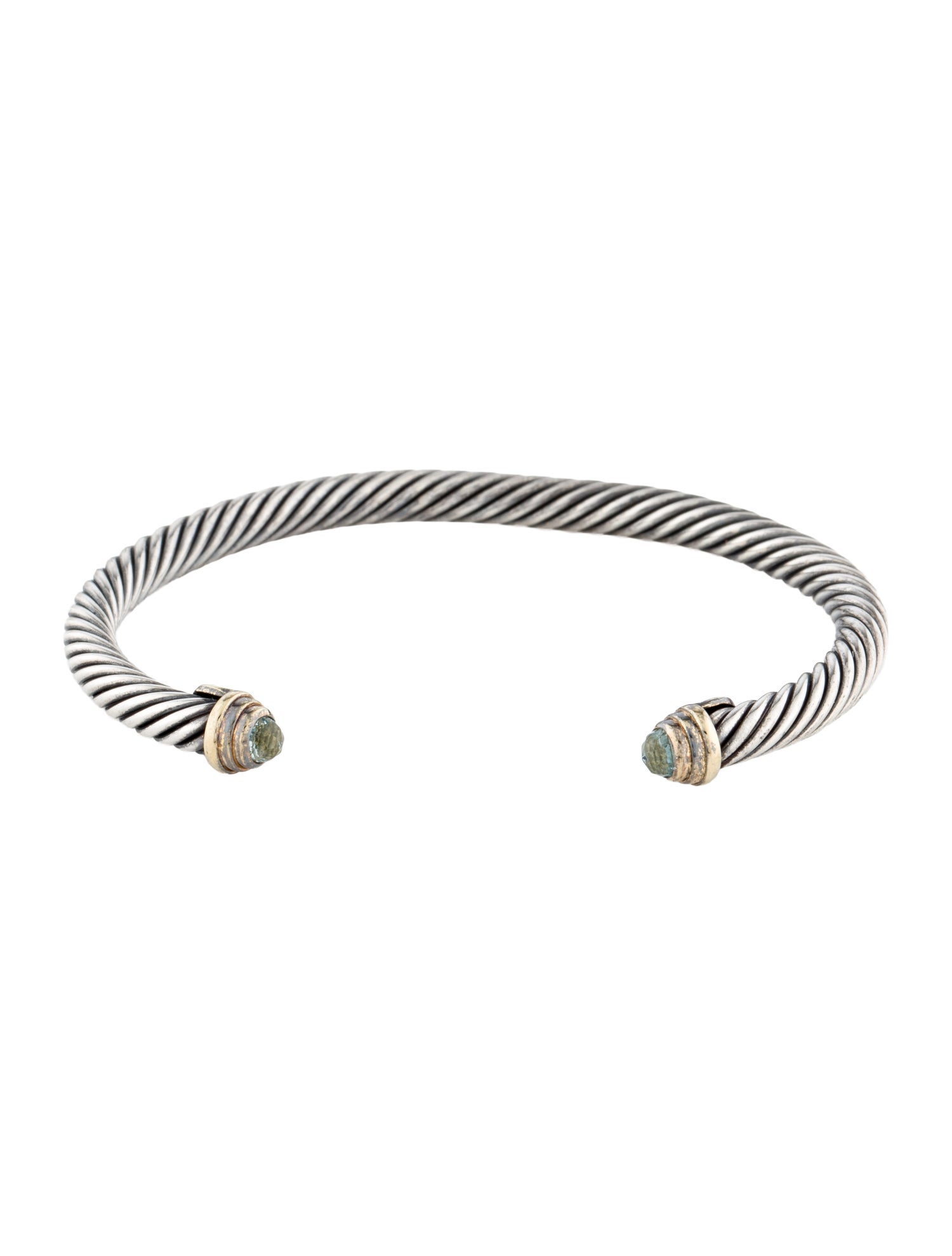 David Yurman Aquamarine Cable Teen Cuff Bracelet