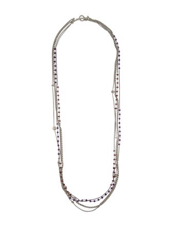David Yurman Amethyst & Garnet Multistrand Necklace