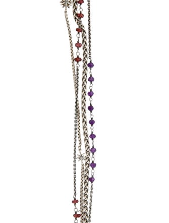 David Yurman Amethyst & Garnet Multistrand Necklace