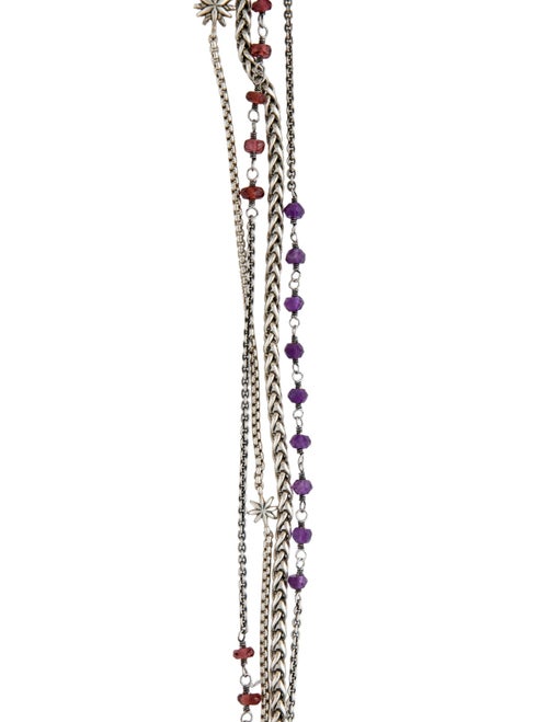 David Yurman Amethyst & Garnet Multistrand Necklace