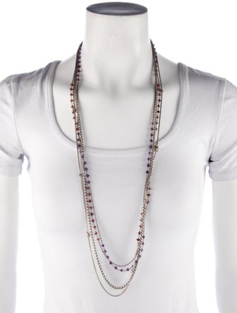 David Yurman Amethyst & Garnet Multistrand Necklace