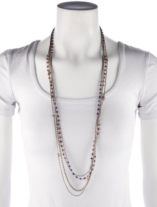 David Yurman Amethyst & Garnet Multistrand Necklace