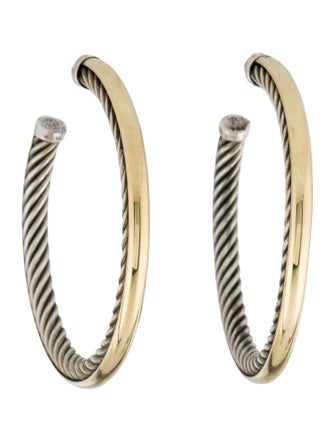 David Yurman Two-Tone Hoop Earrings