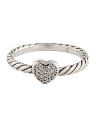 David Yurman Diamond Cable Collectibles Heart Stack Ring