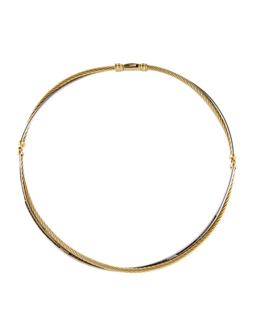 David Yurman 18K Diamond Cable Twist Collar Necklace