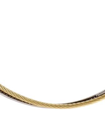 David Yurman 18K Diamond Cable Twist Collar Necklace