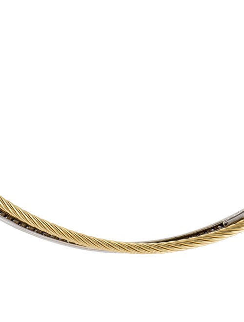 David Yurman 18K Diamond Cable Twist Collar Necklace