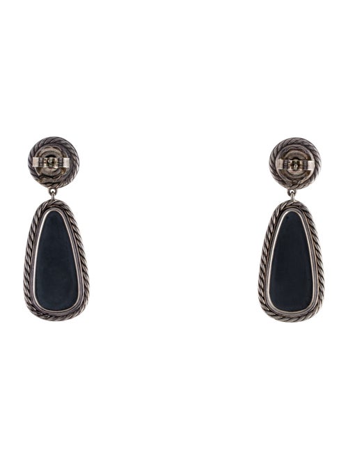 David Yurman Amethyst & Hematine Doublet Black Orchid & Diamond Drop Earrings