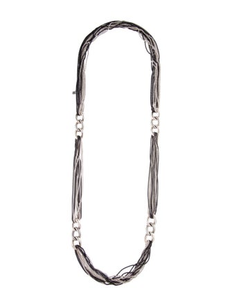 David Yurman Eight Row Curb Link Station Necklace