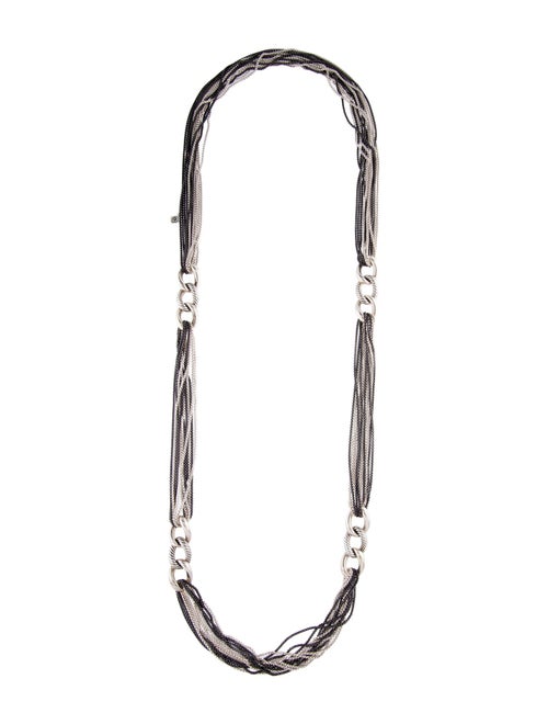 David Yurman Eight Row Curb Link Station Necklace