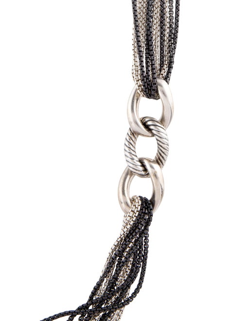 David Yurman Eight Row Curb Link Station Necklace