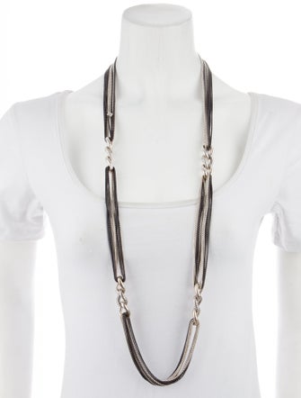 David Yurman Eight Row Curb Link Station Necklace