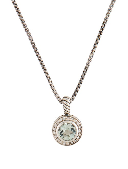David Yurman Prasiolite & Diamond Petite Albion Pendant Necklace