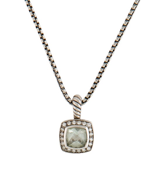 David Yurman Prasiolite & Diamond Petite Albion Pendant Necklace