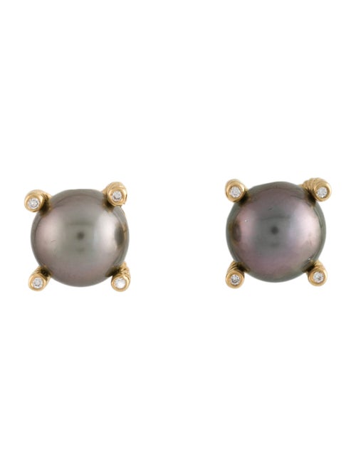 David Yurman 18K Pearl Stud Earrings