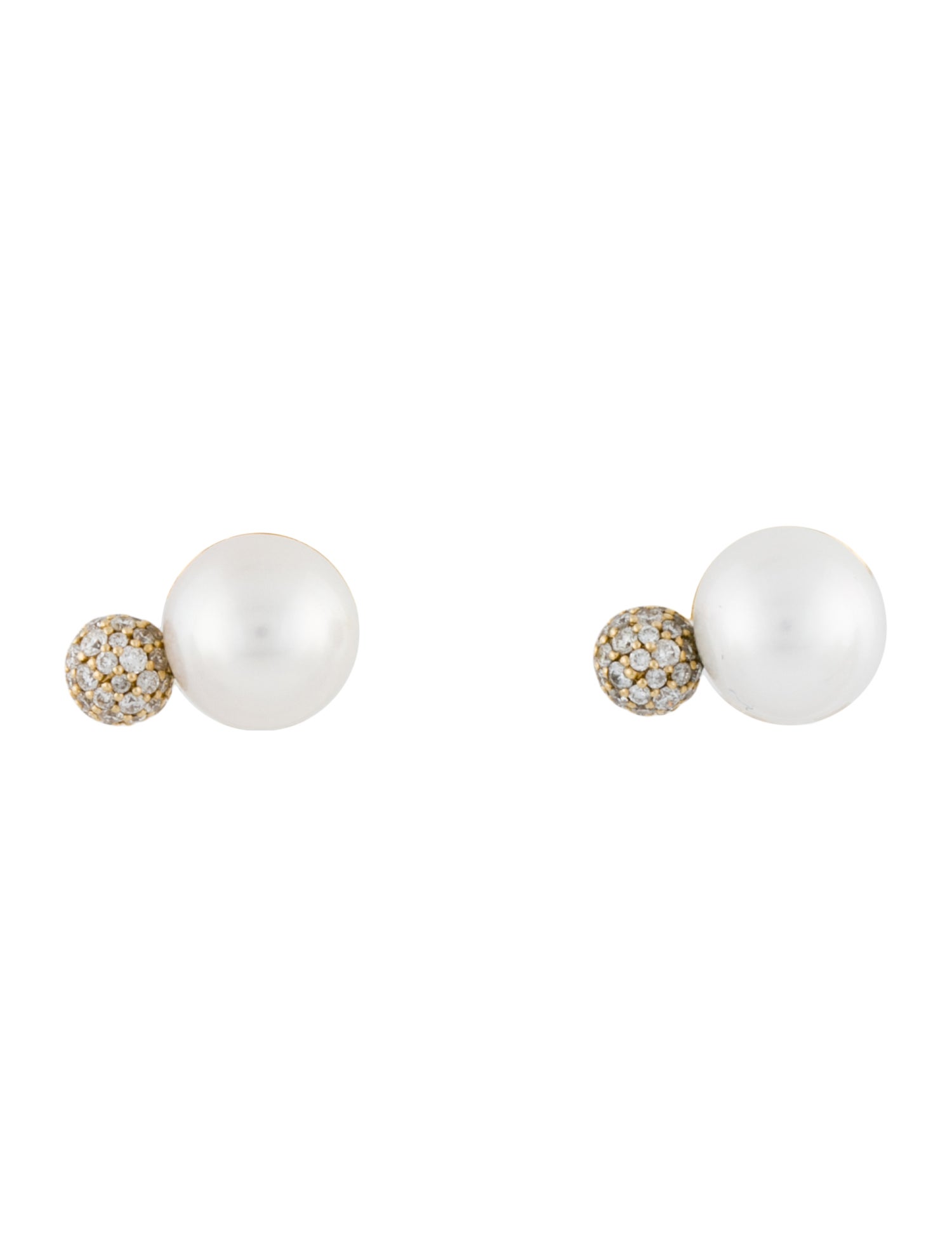 David Yurman 18K Diamond & Pearl Solari Stud Earrings