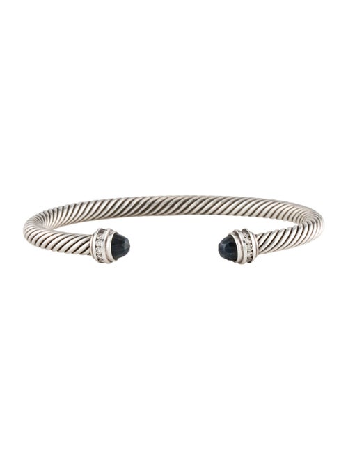 David Yurman Hematine & Diamond Cable Cuff Bracelet