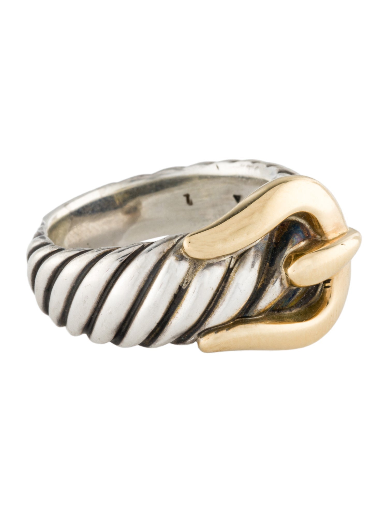 David Yurman Two-Tone Cable Buckle Ring
