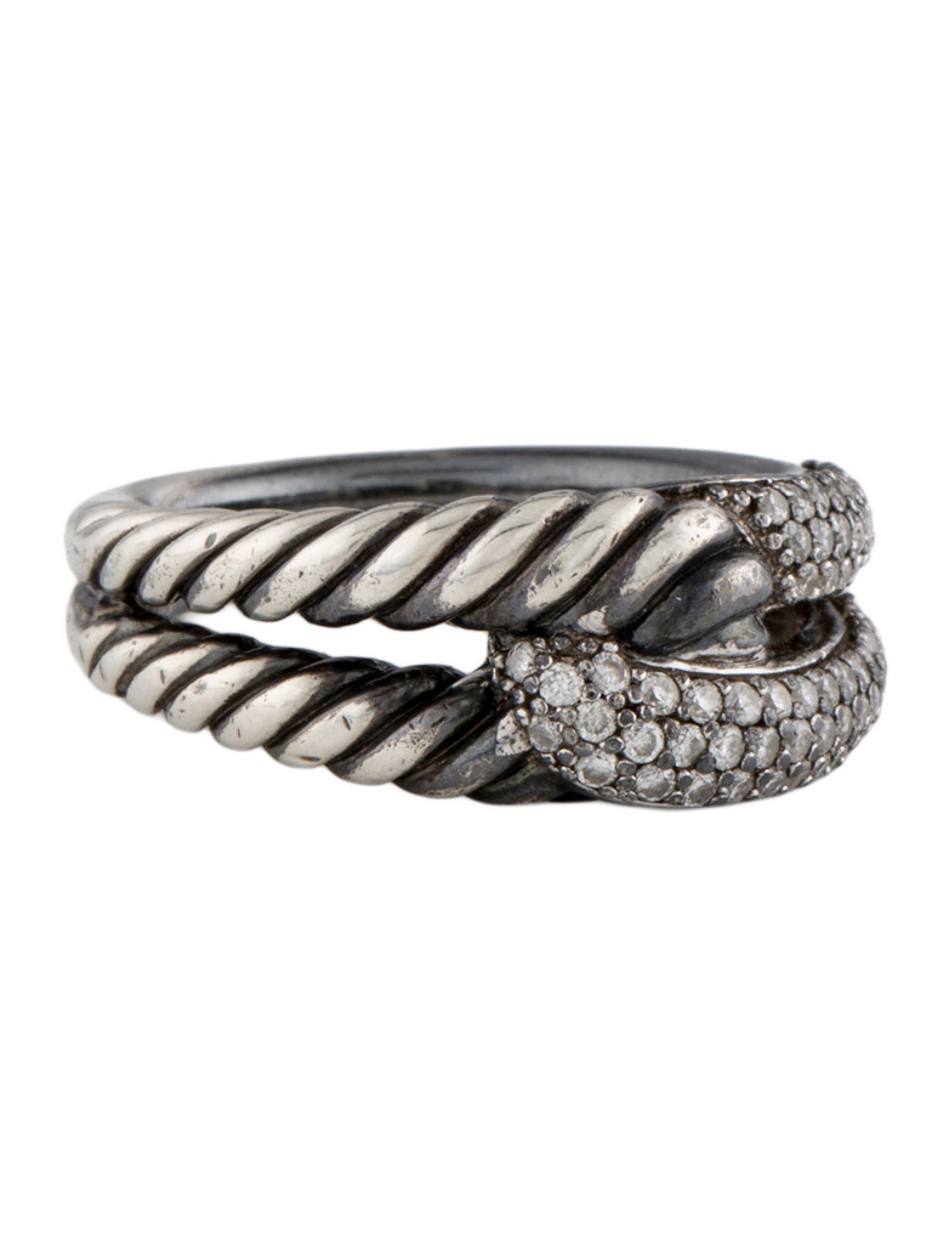 David Yurman Diamond Labyrinth Single-Loop Ring