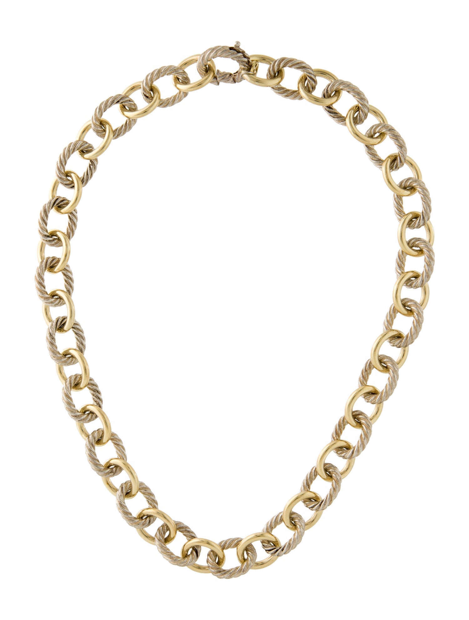David Yurman Two-Tone Oval Link Chain Necklace