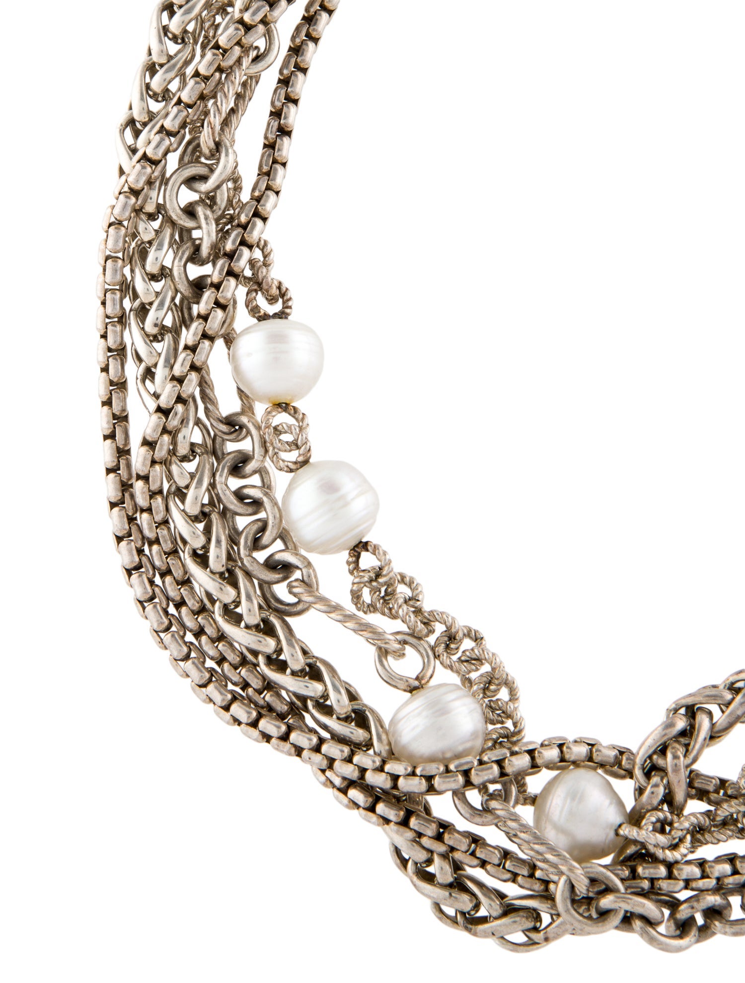 David Yurman Pearl Multi-Strand Chain Necklace