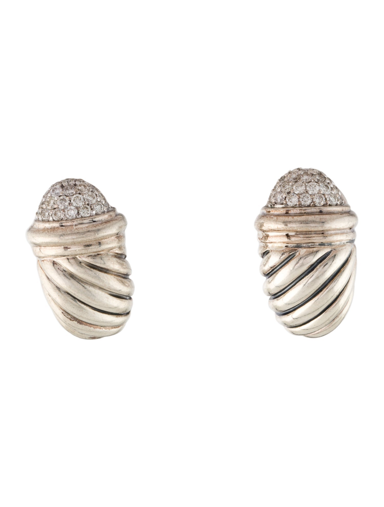 David Yurman Diamond Shrimp Earclips