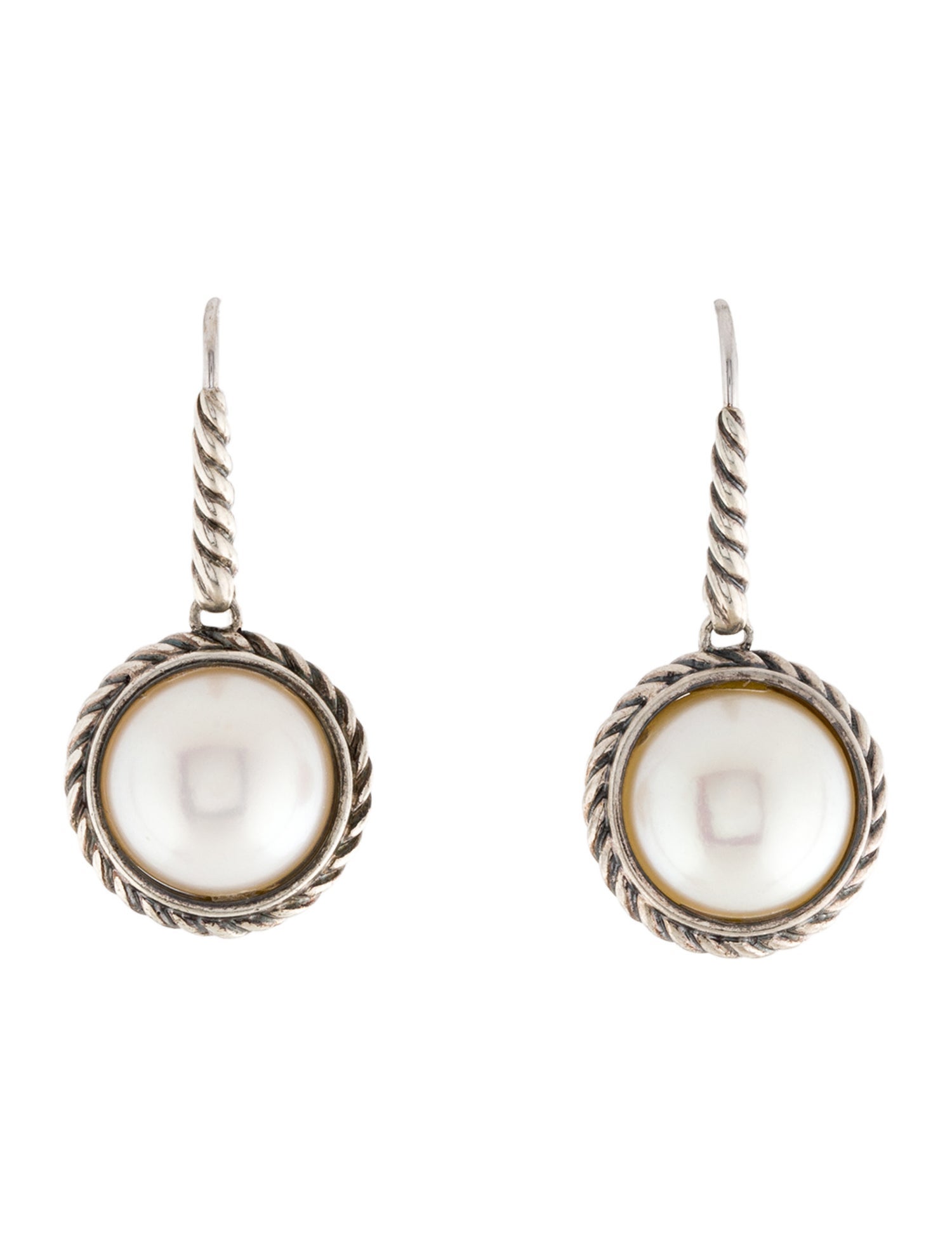 David Yurman Pearl Cable Drop Earrings