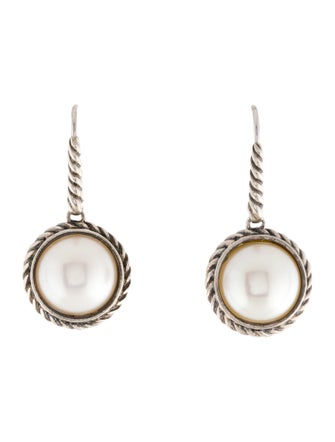 David Yurman Pearl Cable Drop Earrings