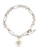 David Yurman Two-Tone Cable Heart Charm Bracelet
