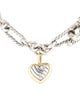 David Yurman Two-Tone Cable Heart Charm Bracelet