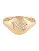 David Yurman 18K Diamond Initial Letter 'M' Pinky Ring
