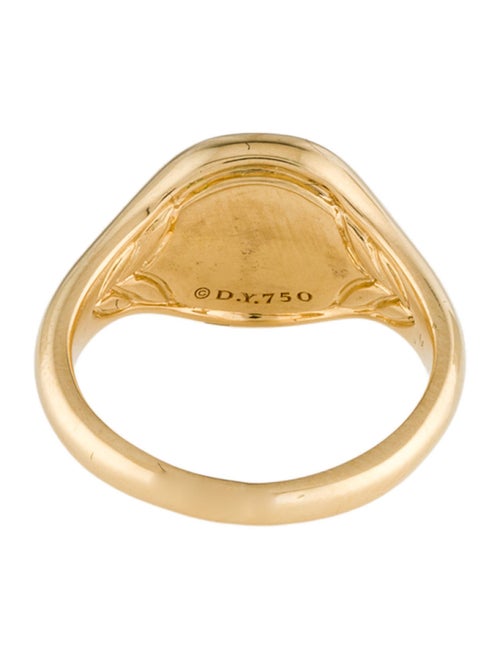 David Yurman 18K Diamond Initial Letter 'M' Pinky Ring