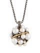 David Yurman Pearl & Diamond Crossover Large Cluster Pendant Necklace